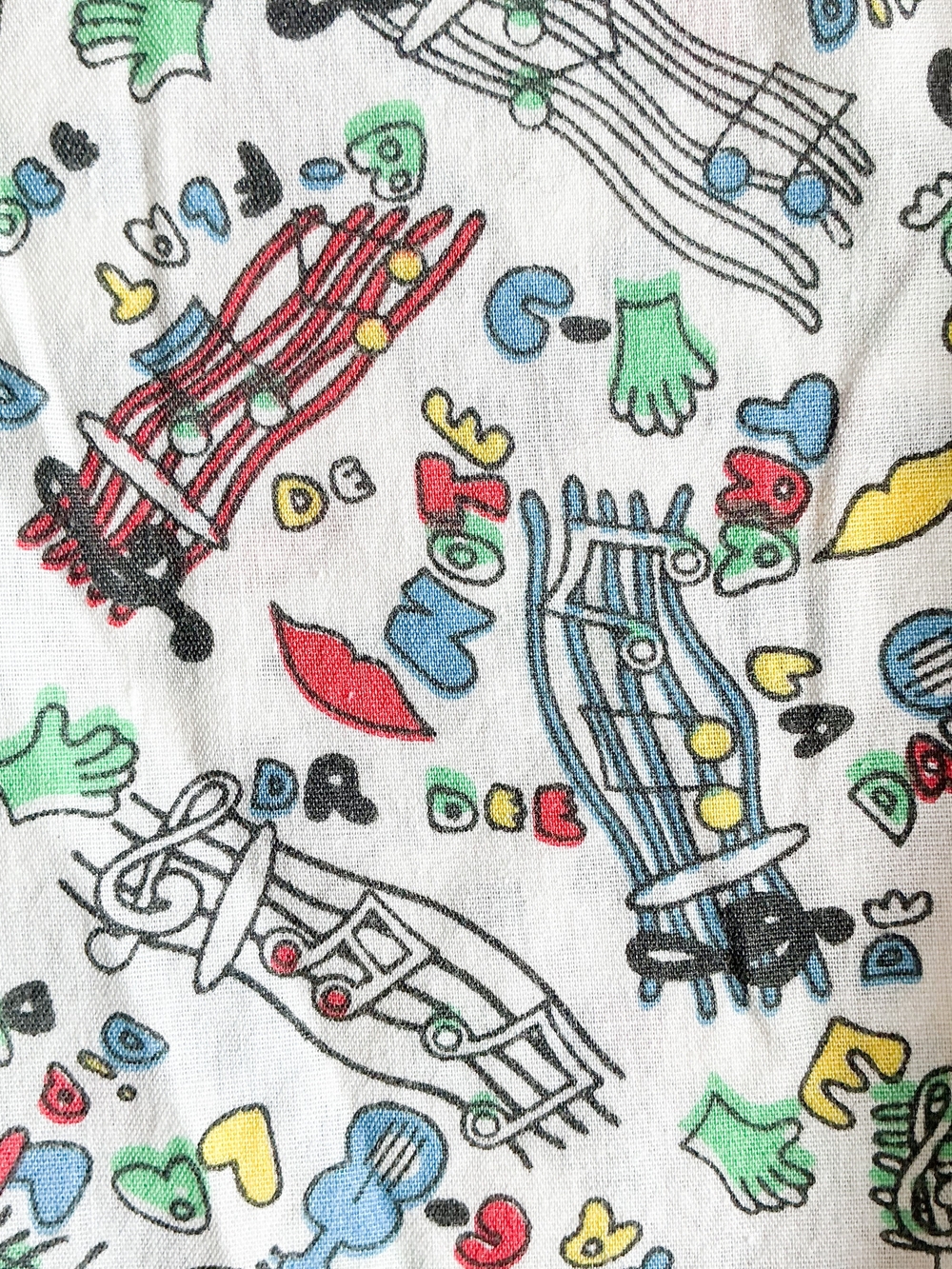 Music Teacher Shirt Novelty Print Short Sleeve Hand Made Colored Pencil Button M - Picture 7 of 9